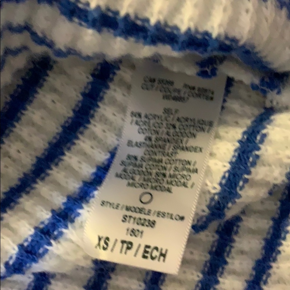 NWOT Splendid Blue Striped Hoodie XS - Picture 5 of 6